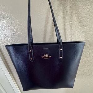 Coach Midnight Black Leather Tote